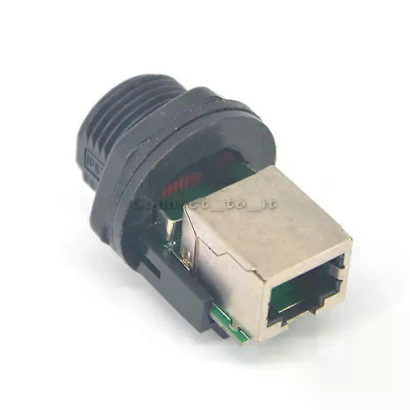 RJ45 Socket Panel Mount IP68 Waterproof Wire Connectors Panel Side Only M19 Connector Adapter