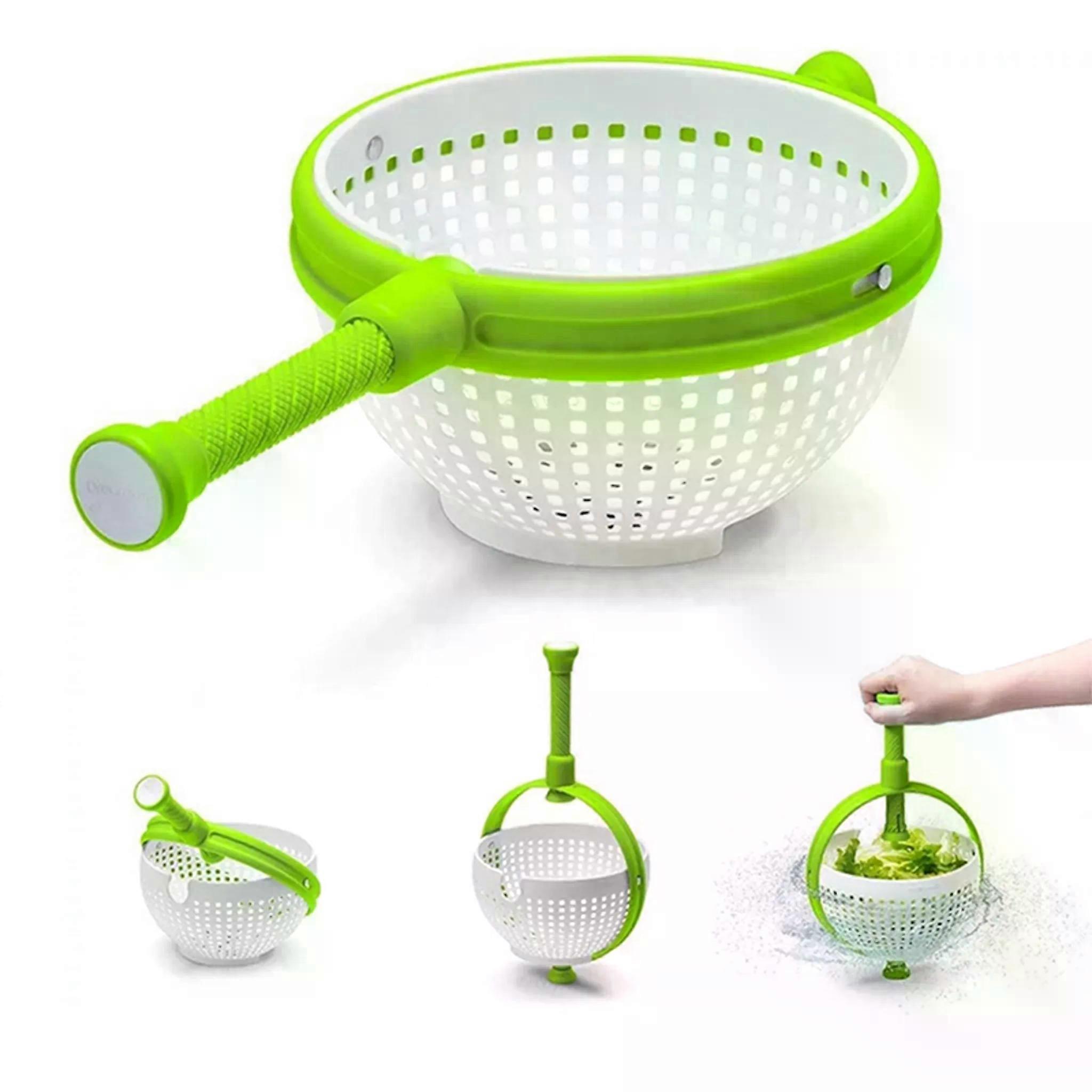 Salad spinner, sieve with foldable handle, vegetable spinner, kitchen accessories