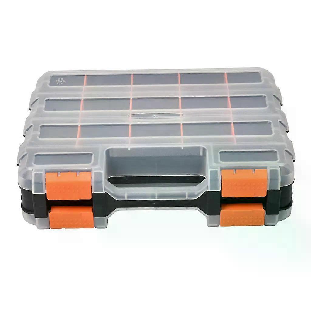 17 Compartment Small Parts Organizer Box, Double-Sided, Removable Dividers, 32x27x8cm Storage Case