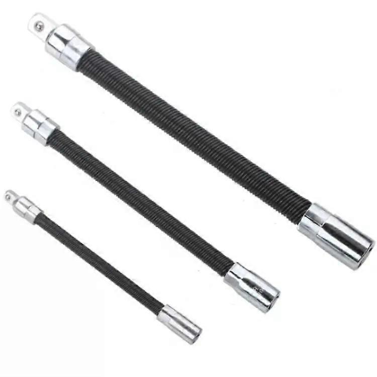 Bendable Universal Joint Rod Set-3 Pcs 1/4-3/8-1/2 Sleeves,Black