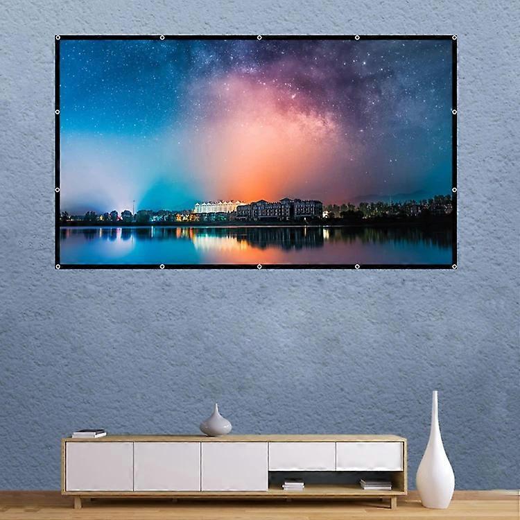 Folding Projector Film Curtain-72 Inch Milk Silk Polyester,16:9 Aspect Ratio