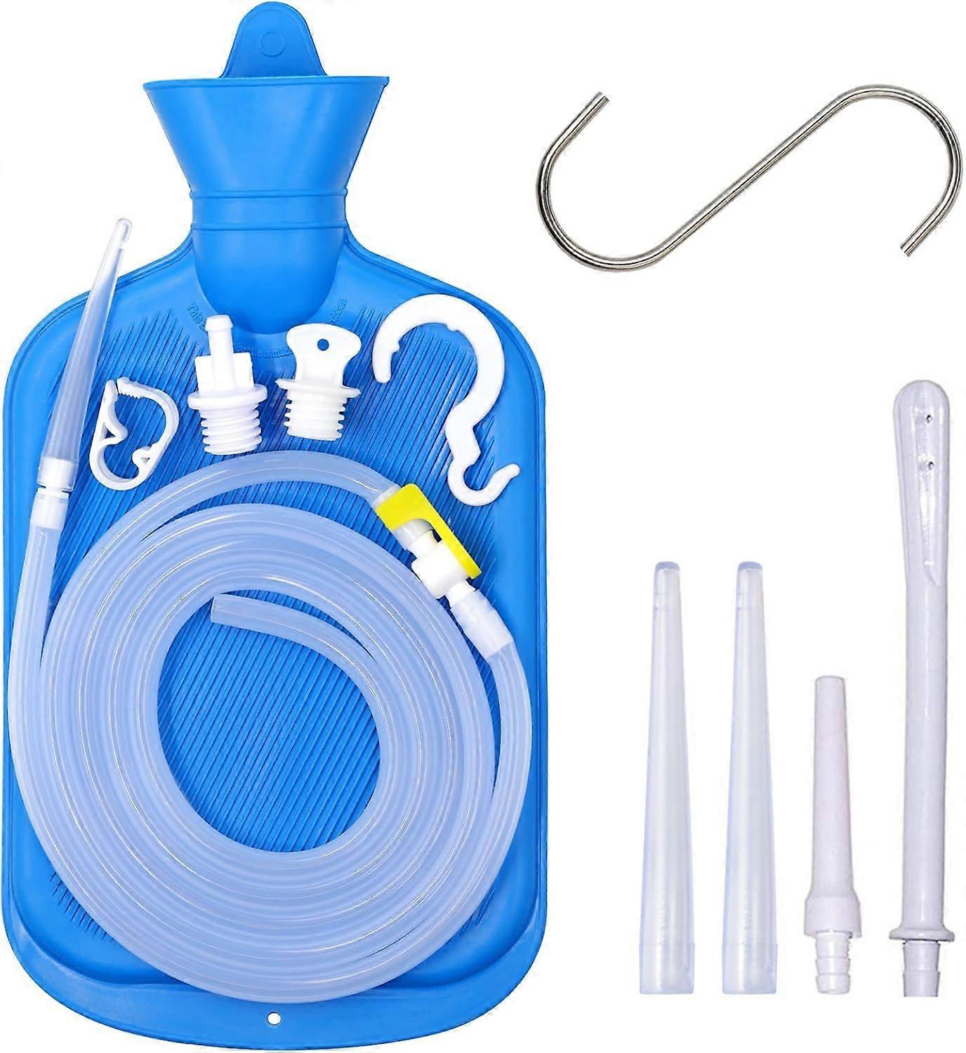 2025 Latest Model Enema Bag 2L Home Enema Kit with 6.5ft Long Silicone Hose, 7