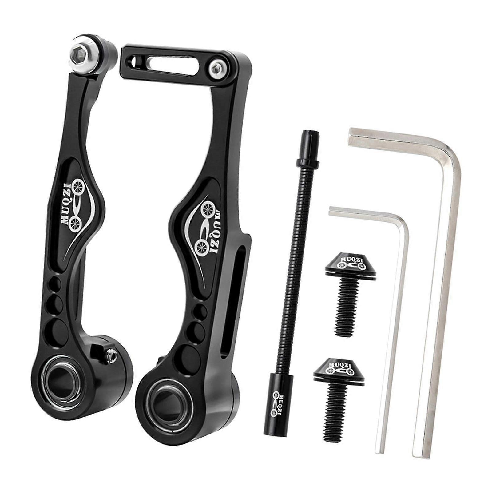 V-Brake Kit For Road And BMX Bikes, Alloy Calipers, Pads And Cables Included, Post Mount Compatible, Black Finish