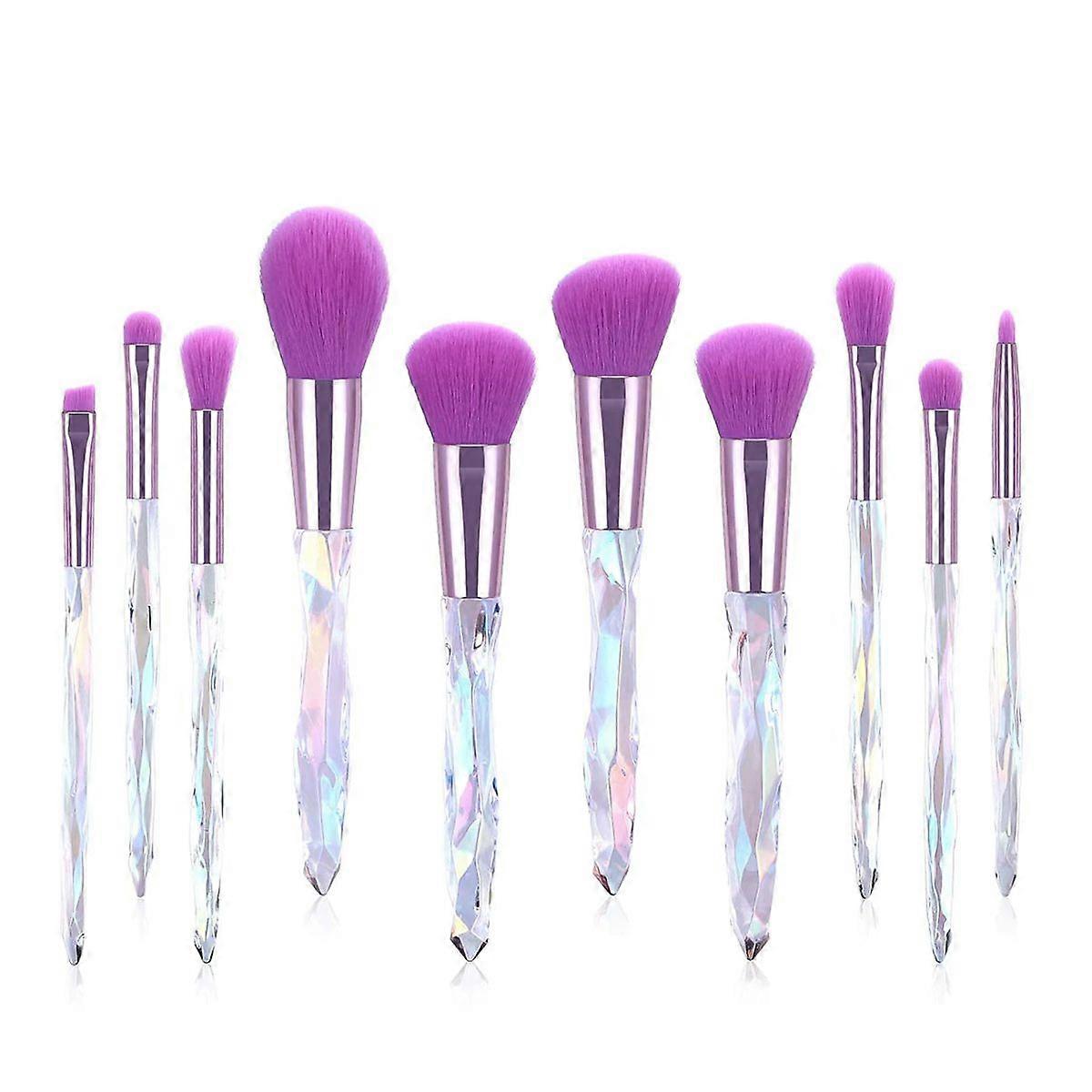 10 Pcs Crystal Handle Makeup Brush Set for Premium Beauty Application
