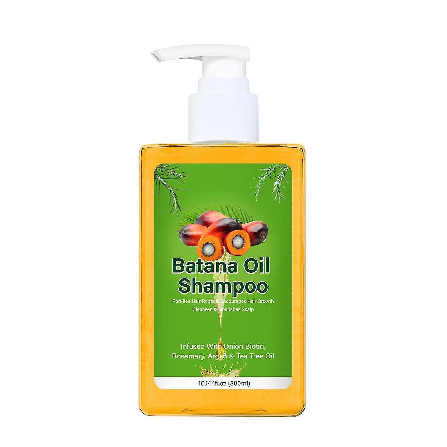 Shampooing à l’huile de Batana, 300ml Shampooing à l’huile de Batana Shampooing à l’extrait de romarin, nourrit et régénère les cheveux doux et moelleux pour hommes et femmes