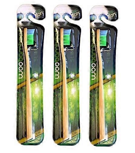 WooBamboo Toothbrush - Slim Handle - Soft 3 Pack