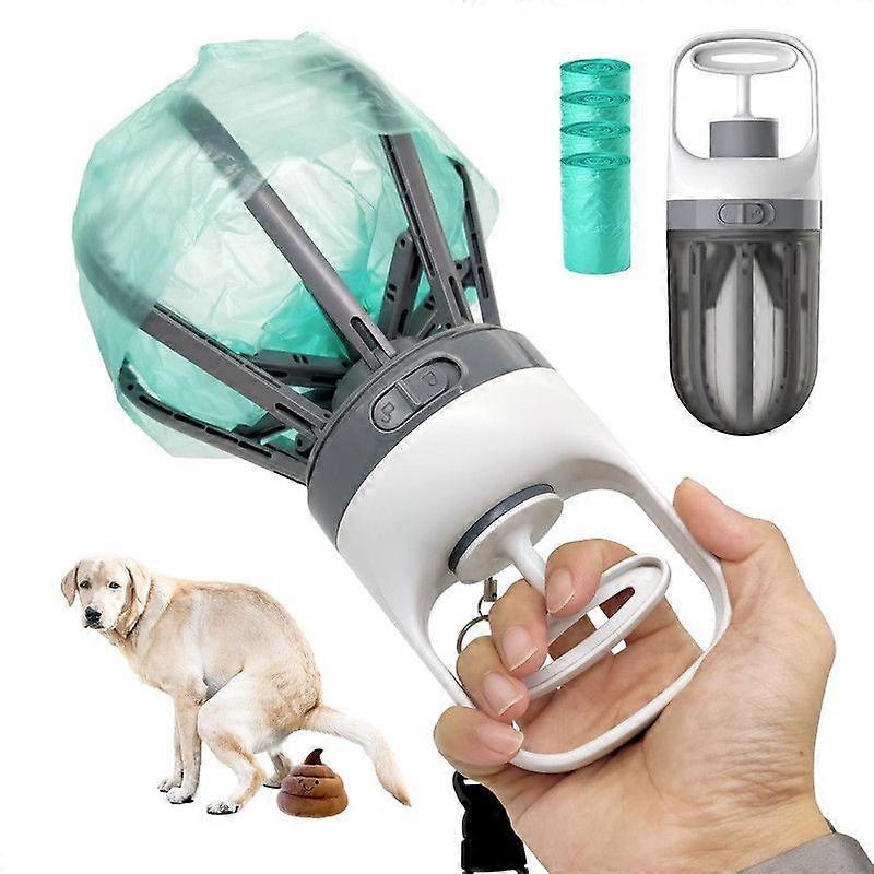 Portable 2 in 1 Waste Pick-up Claw, Dog Poo Later Disposal Container