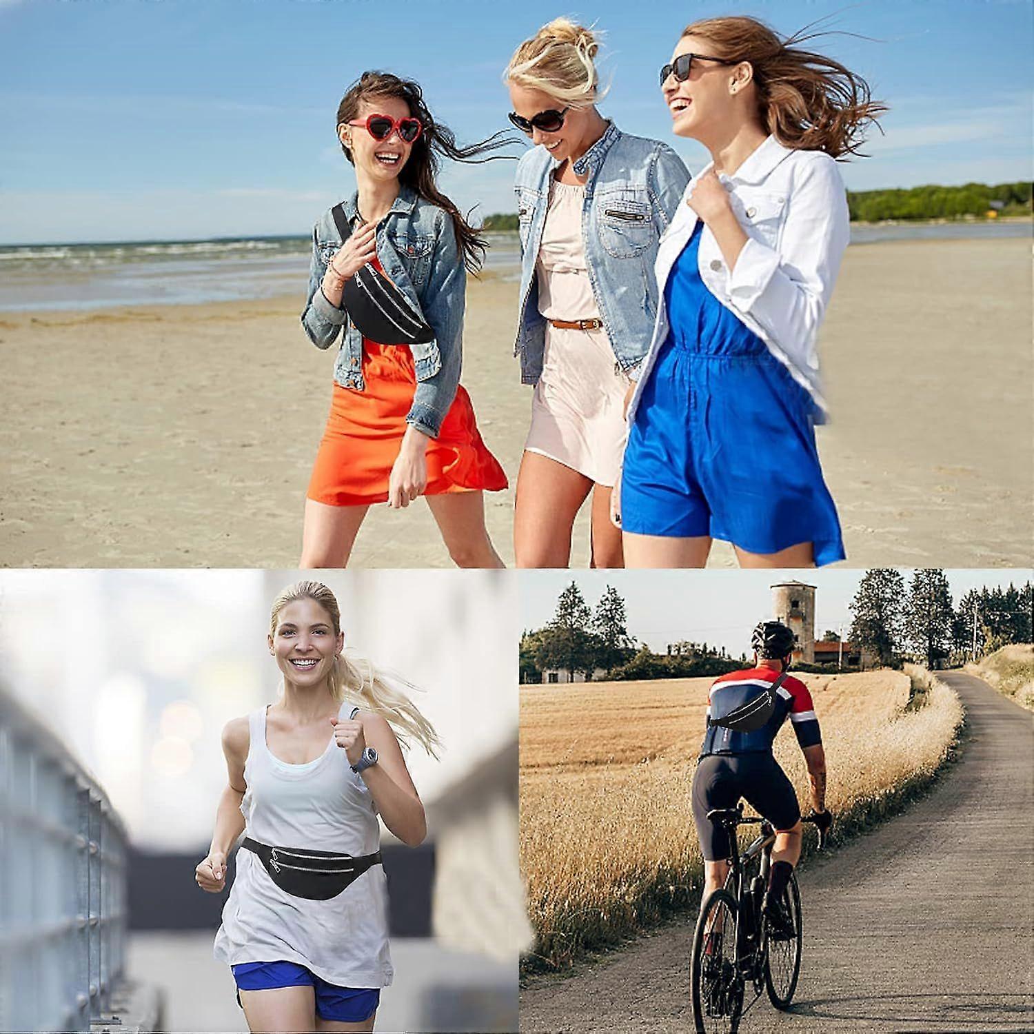 Black Waist Bag with 2 Zip Pockets