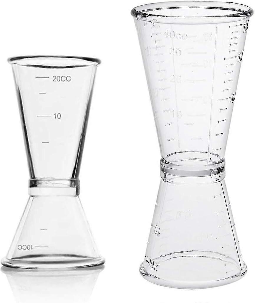 Cocktail Jigger, 2 Pieces Cocktail Jigger Double Bar Liquor Jigger 10ml/20ml and 20ml/40ml for Preparing Liquor, Cocktails, Mojitos, Wine, Gin, Whiske