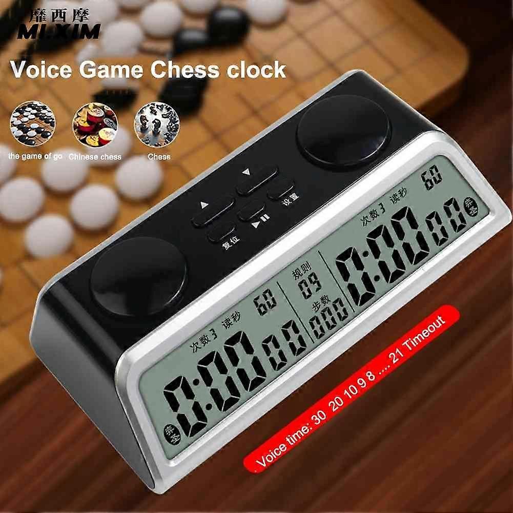 Plastic Board Game Clock Battery Powered LCD Display Stopwatch Board Clock Multifunctional Memory Function for Training Teaching
