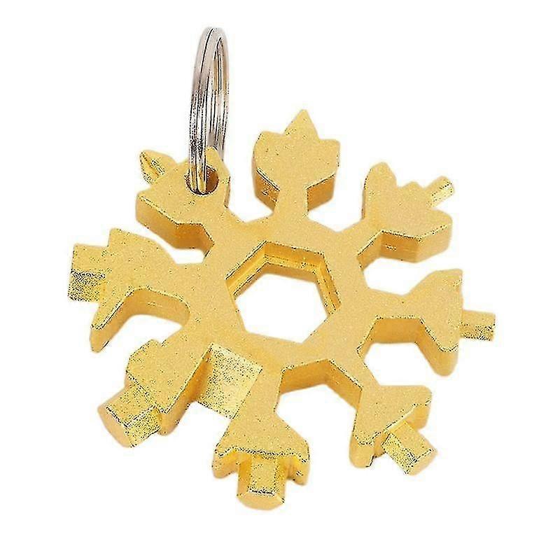 2 Pcs Stainless Portable Steel Multi-tool, 18-in-1 Snowflakes Screwdriver, Hexagonal Spanner, Snowflake Keychain