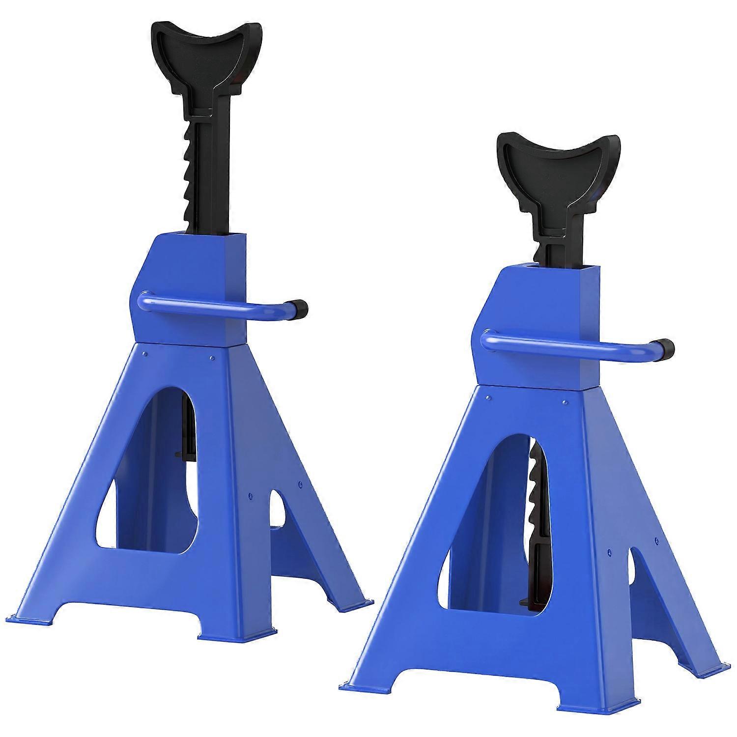 Jack Stand 3 Ton Load Capacity 2 Pieces Support Stand Including Safety Rail 13 Levels Height Light