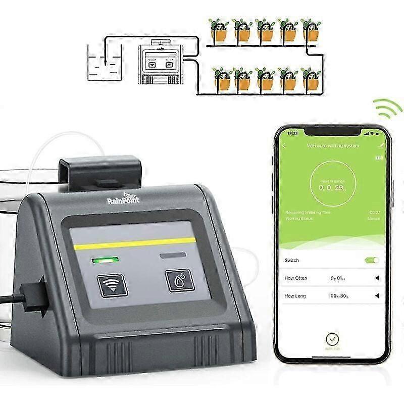WiFi automatic watering system, used in indoor potted plants, DIY drip irrigation suits control watering mode remotely via APP, use &My