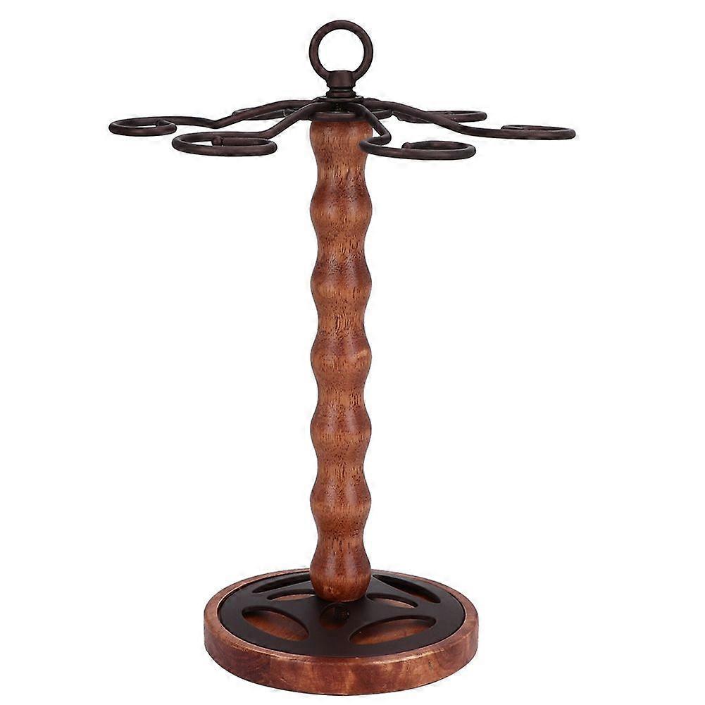 Freestanding Tabletop Goblet Storage Display Rack Wine Glass Rack with 6 Hooks