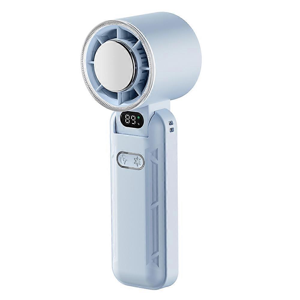 RD21 USB Handheld Fan Rechargeable Turbo Folding Mini Fan Portable Desktop Cooling Fan - Blue