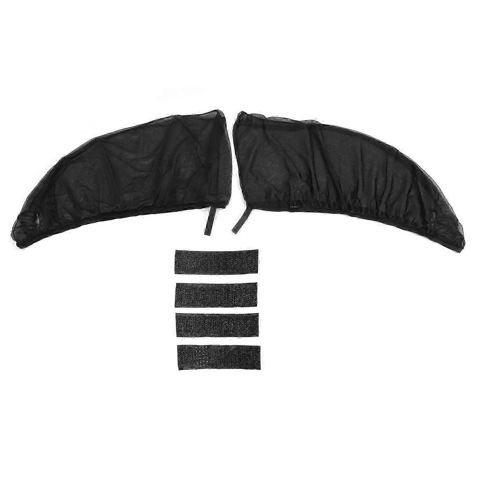 2Pcs Car Window Sun Shade UV Protection Mosquito Mesh Screen for Side Front Window