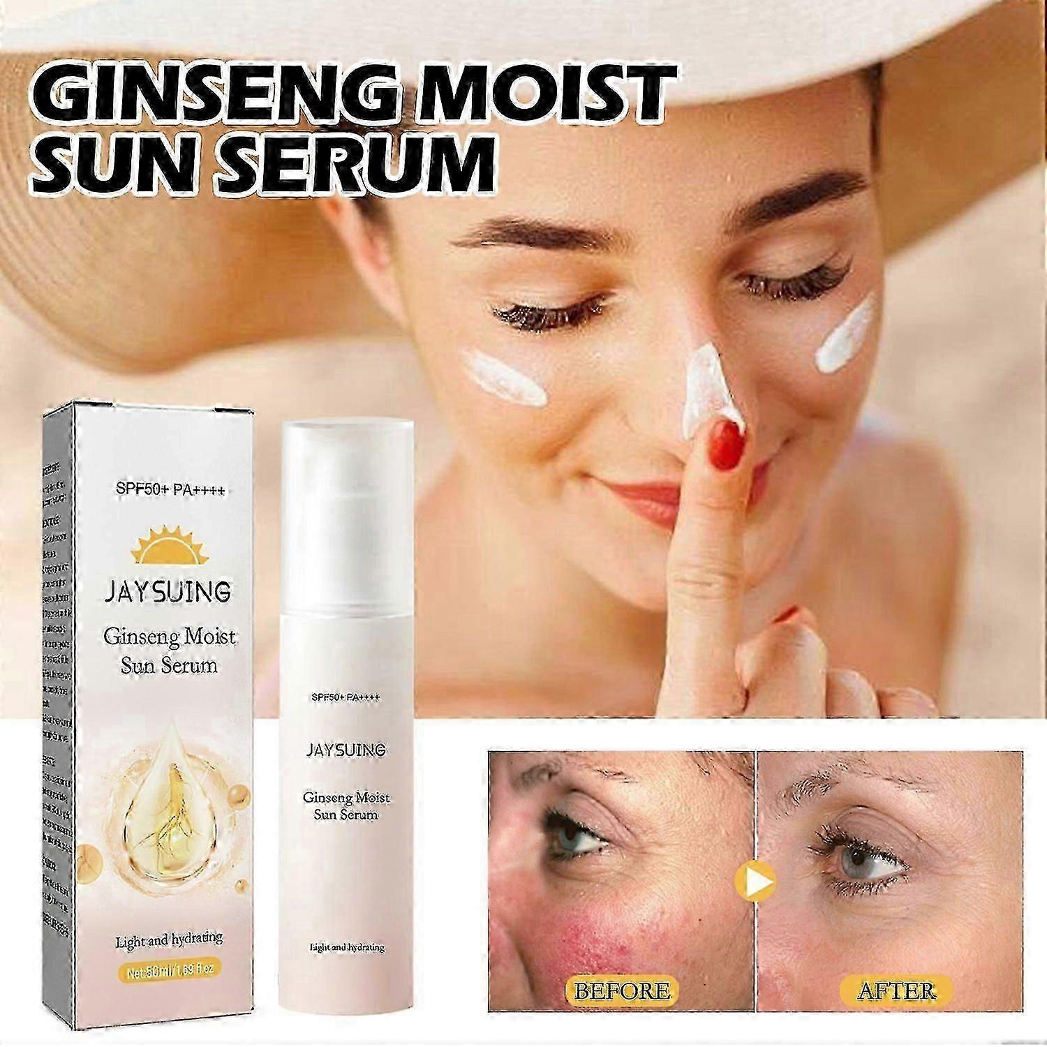 Jaysuing Ginseng Moisturizing And Protective Essence, Natural Makeup Moisturizing Refreshing And Pro