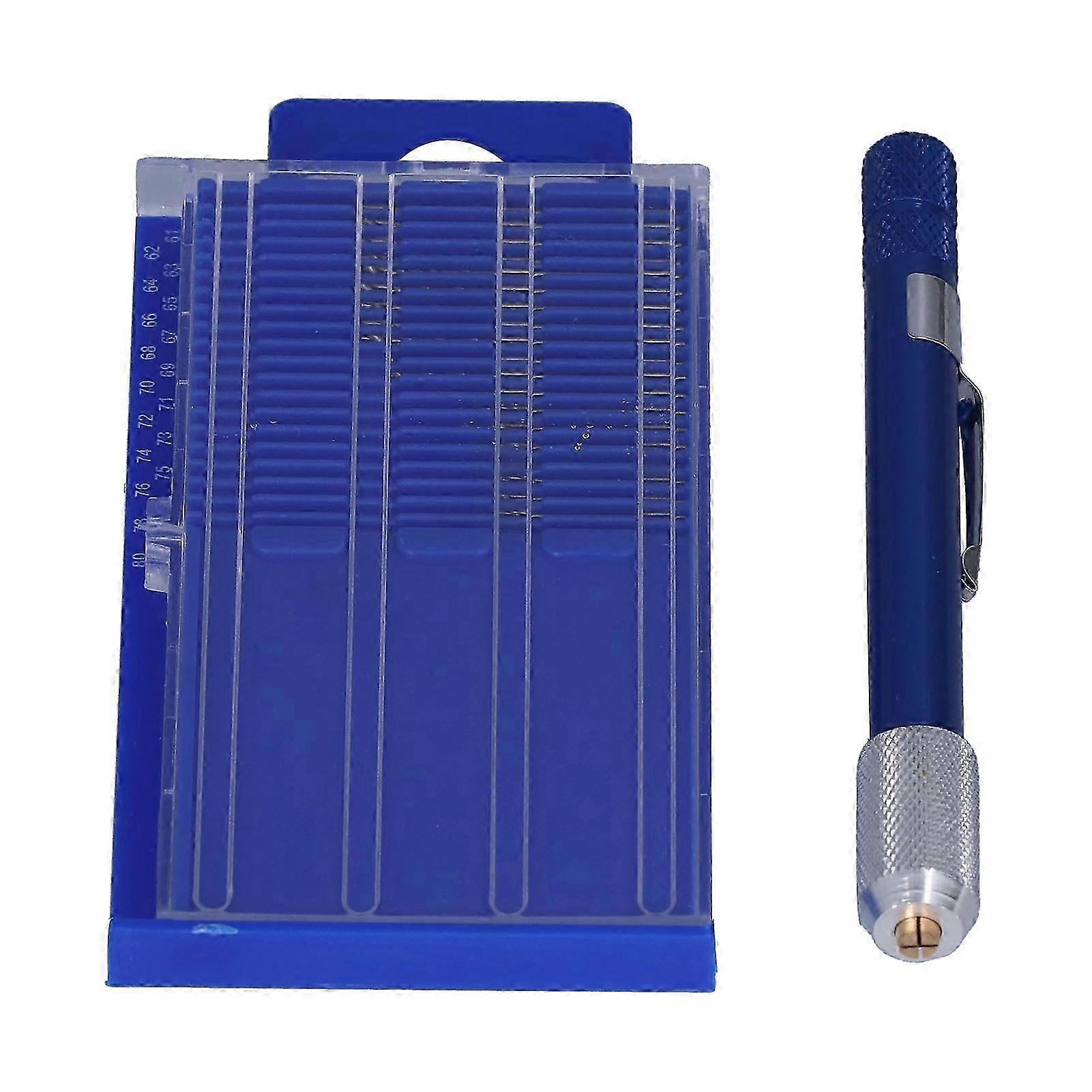 Hand Twist Drill Set Metal Straight Shank Micro Bits with Handle Precise Rotary Drilling Tools