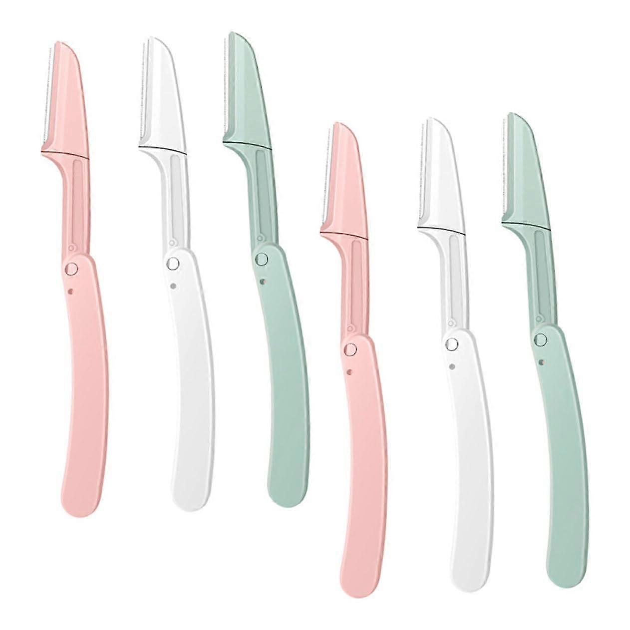 3sets Eyebrow Trimmer Razor Scissors Set Compact for Makeup Tool 6pcs3