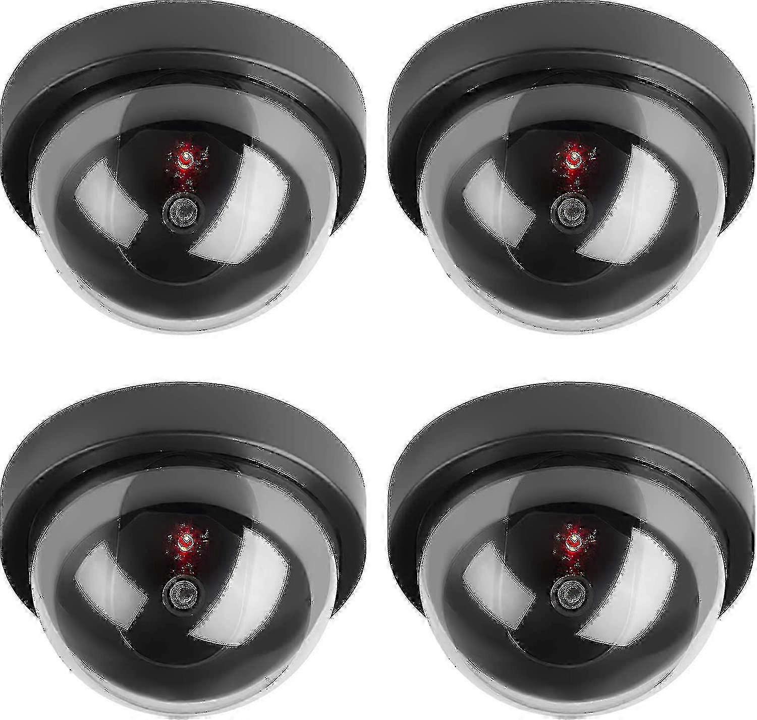 Dome Dummy Fake Security Cctv Camera Simulation Monitor With Led Blinking Light, Outdoor Indoor Use For Homes & Business, 4 Pack -Y