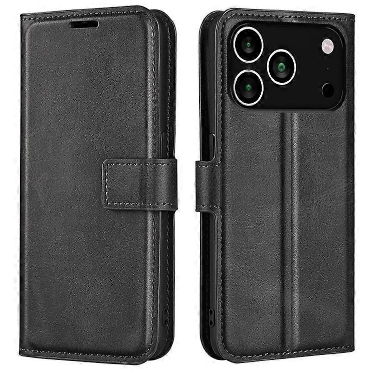 Compatible For iPhone 17 Pro Max Stand Case Anti-Scratch Calf Texture Leather Phone Cover