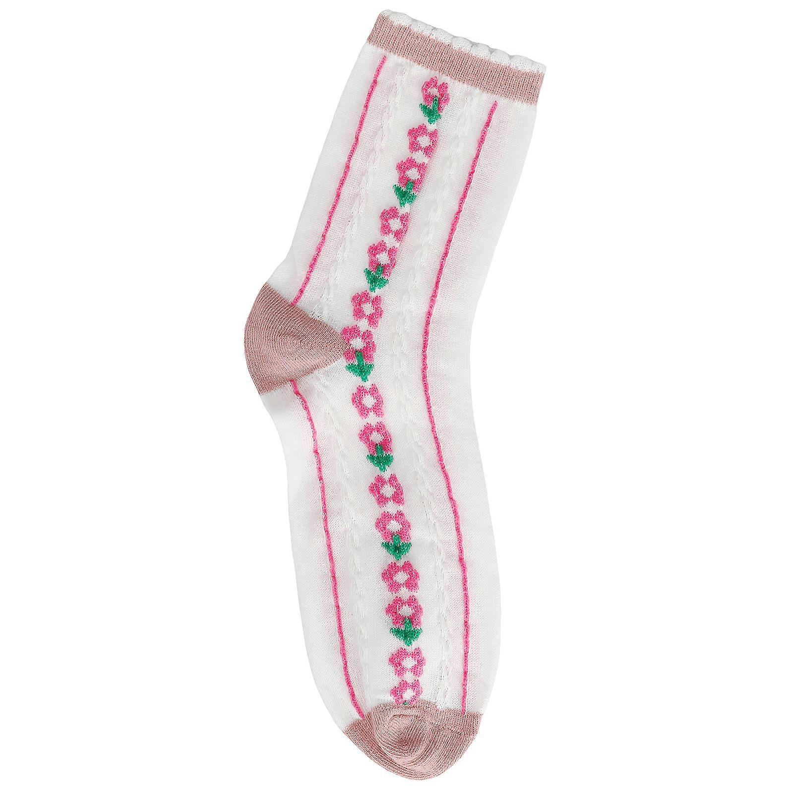 Women's Casual Crew Socks with Floral Pattern Winter Warm Soft Socks