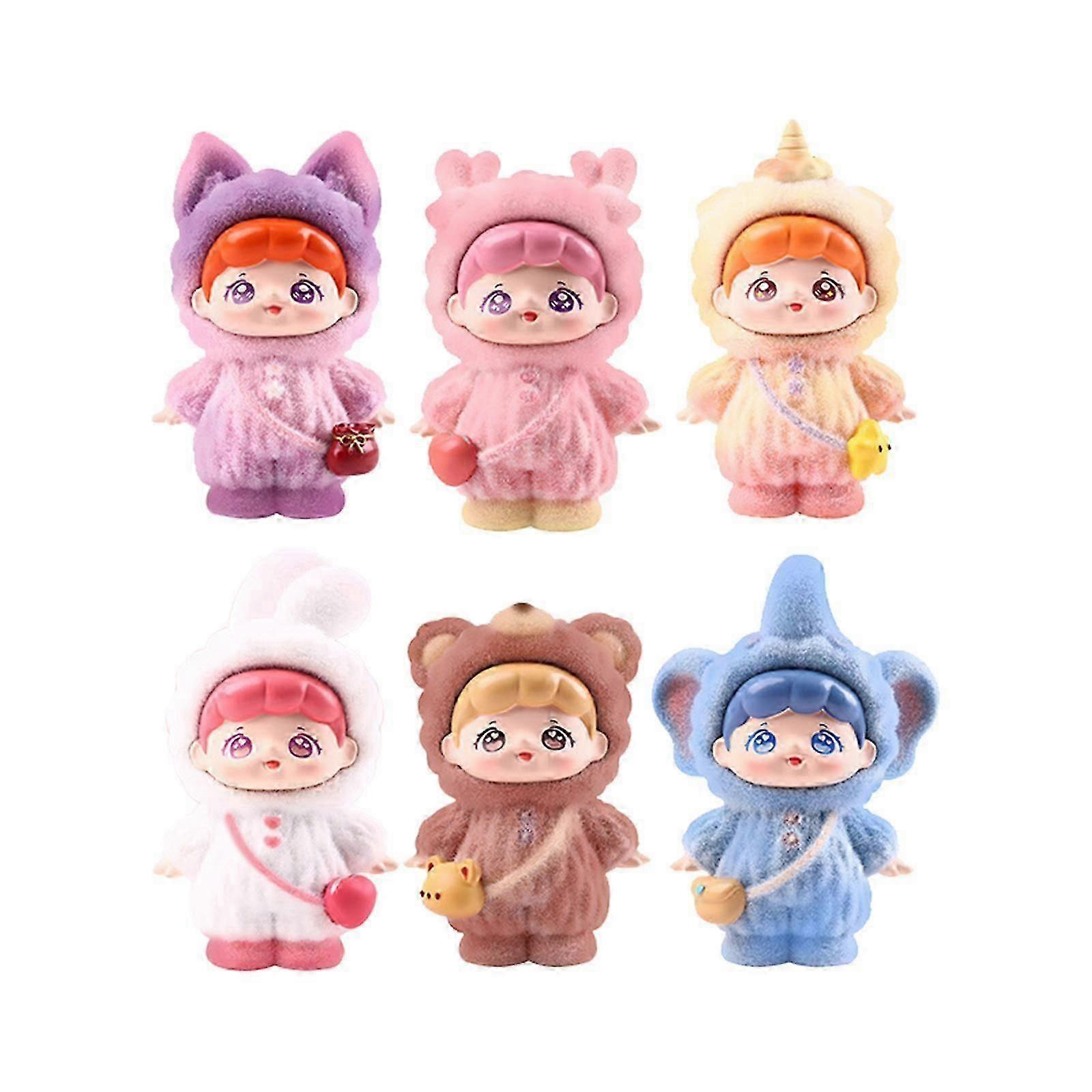 6x かわいいアクションフィギュアおもちゃ ユニークなミニドール フィギュア 子供用