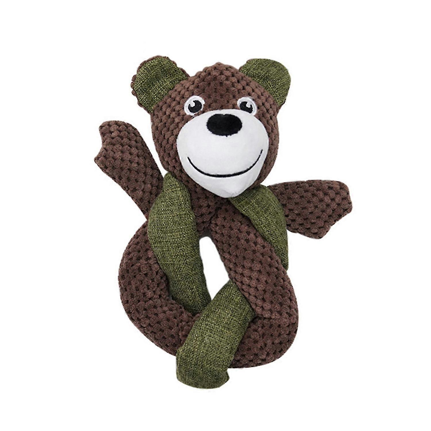 Plush Animals Dog Toy Stuffed Bear/Sloth/Rabbit/Frog Pet Toy with Built-in Sound Interactive Teeth