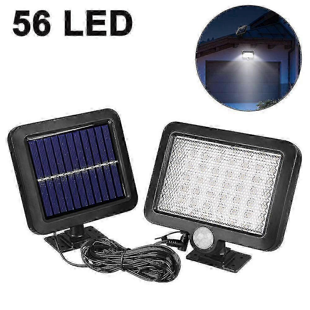 56LED Solar Motion Sensor Wall Light IP65 Waterproof Adjustable Security Flood Light