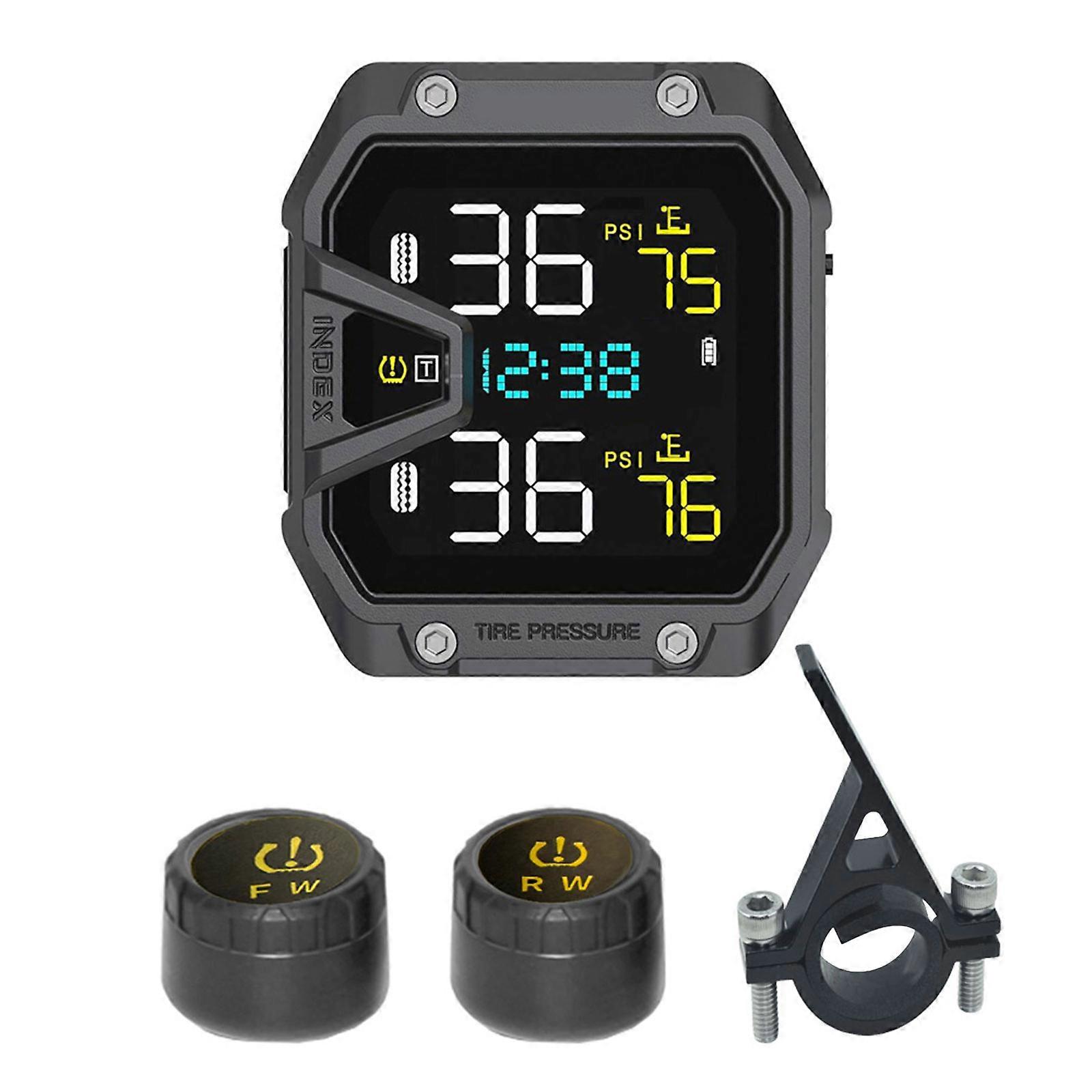 Motorbike Tyre Monitor System Universal Tire Temperature Alarm TPMS Tire Pressure Monitoring System LCD Digital Display