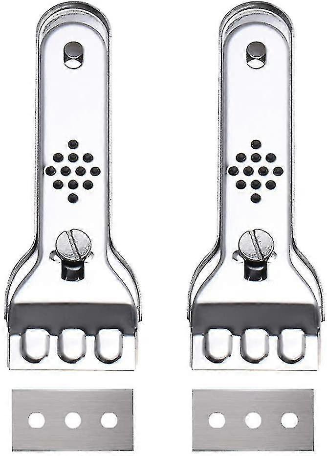 2pcs Ceramic Hob Scraper with Handle & 2 Blades for Glass & Stickers