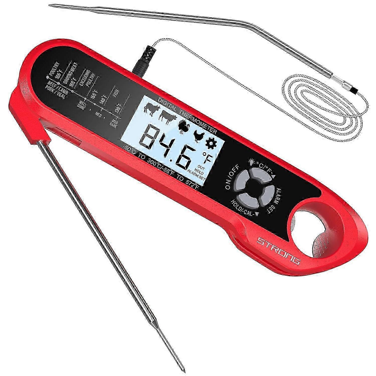 Dual-Probe Digital Meat Thermometer with Backlight & Calibration