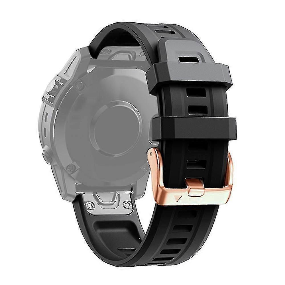 Pulseira de Relógio de Silicone Rosa Dourada Compatível com Garmin Fenix 6S Pro Smartwatch