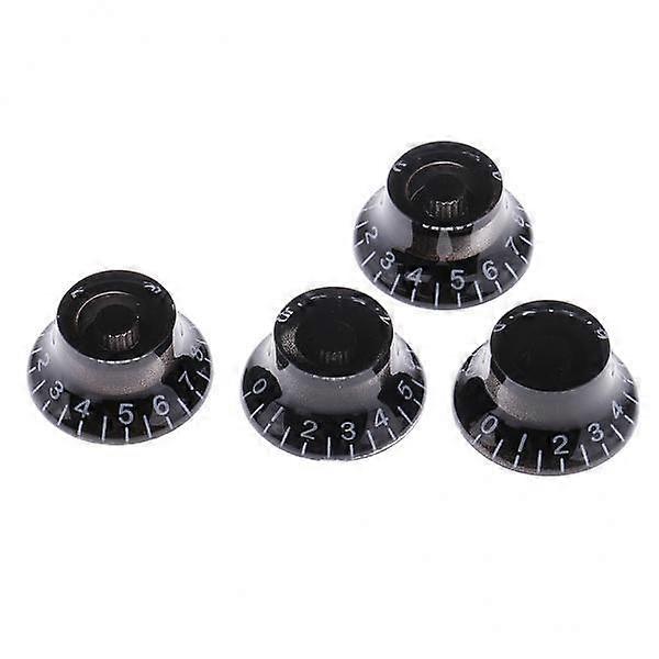 2-6pack 4 Pieces Acrylic Volume Tone Control Knobs for LP Electric Guitar Black