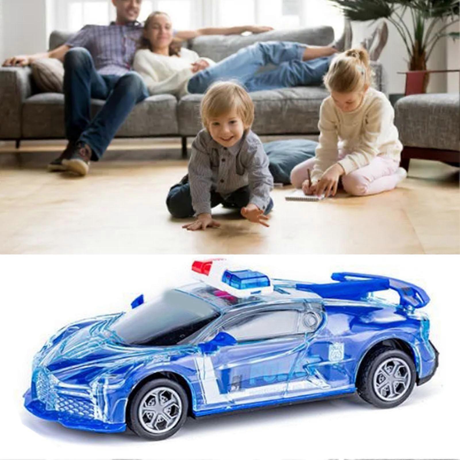 Electric Car Racing Model Toy Simulation Inertia Multifunctional Light Musical Car Racing Model for Children Blue