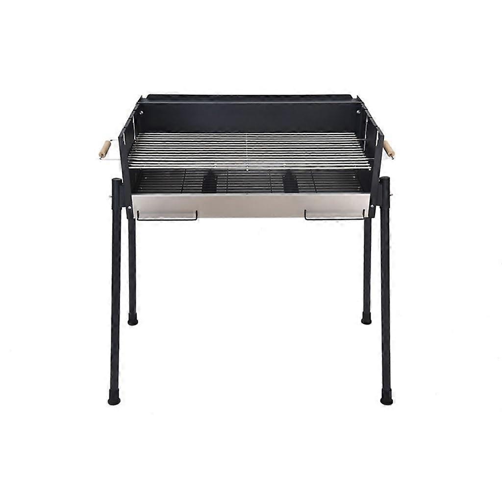 Grill Stand Foldable Charcoal Grill Outdoor Utensils Included Light Grey