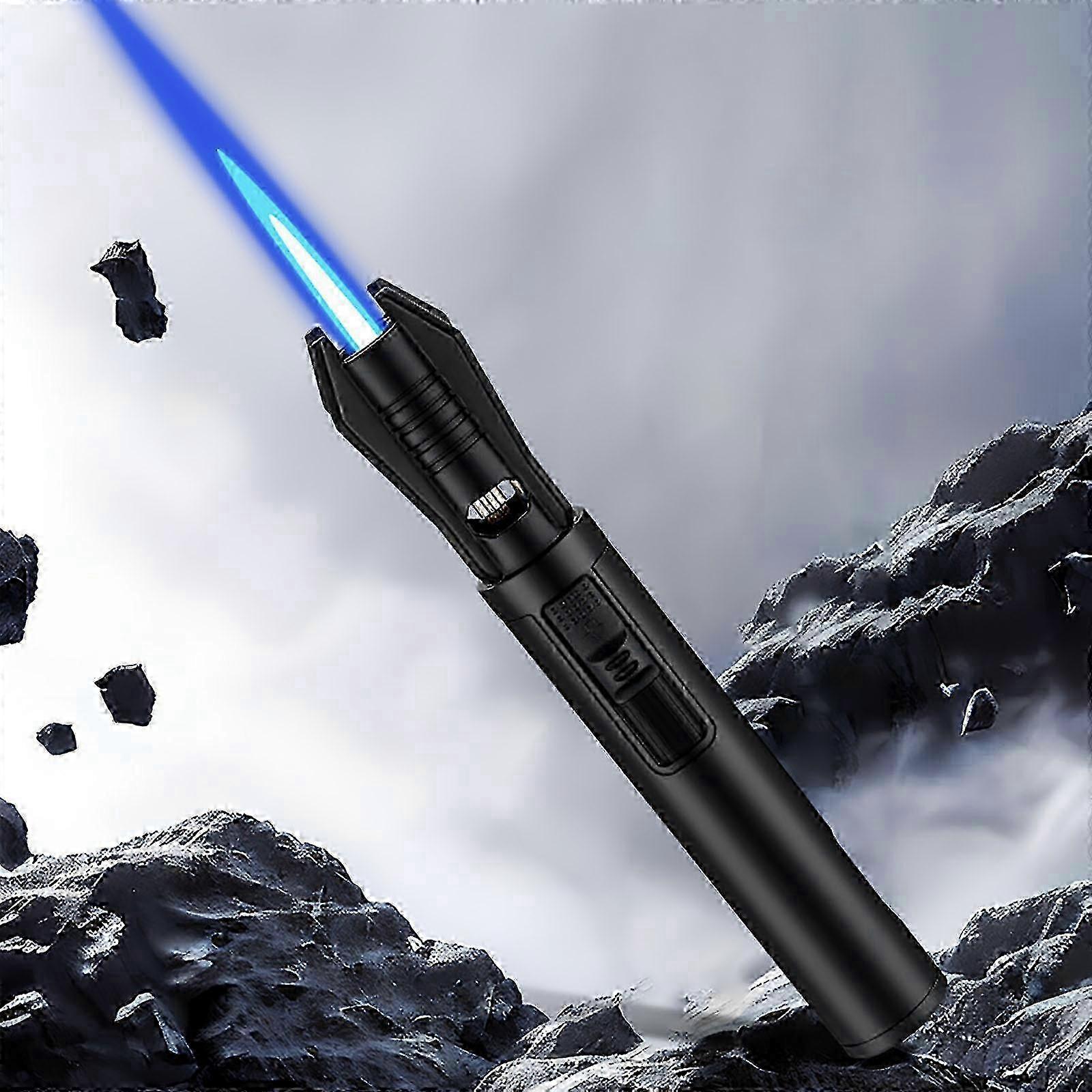 2025 Jet Flame Lighter Small Portable Handheld Spray Lighter Transparent Visible Window Mini Welding Outdoor Light And Portable