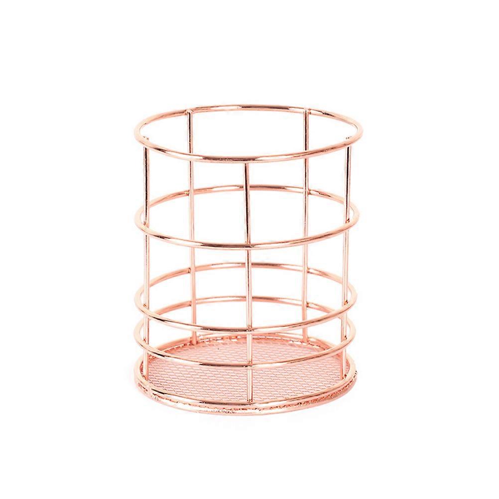 Writing Utensil Organizer Wire Pen Holder Round Chopsticks Basket for Desktop Table Use 90 x 90 x 100 Mm Wear and Scratch Resistance 1Pcs