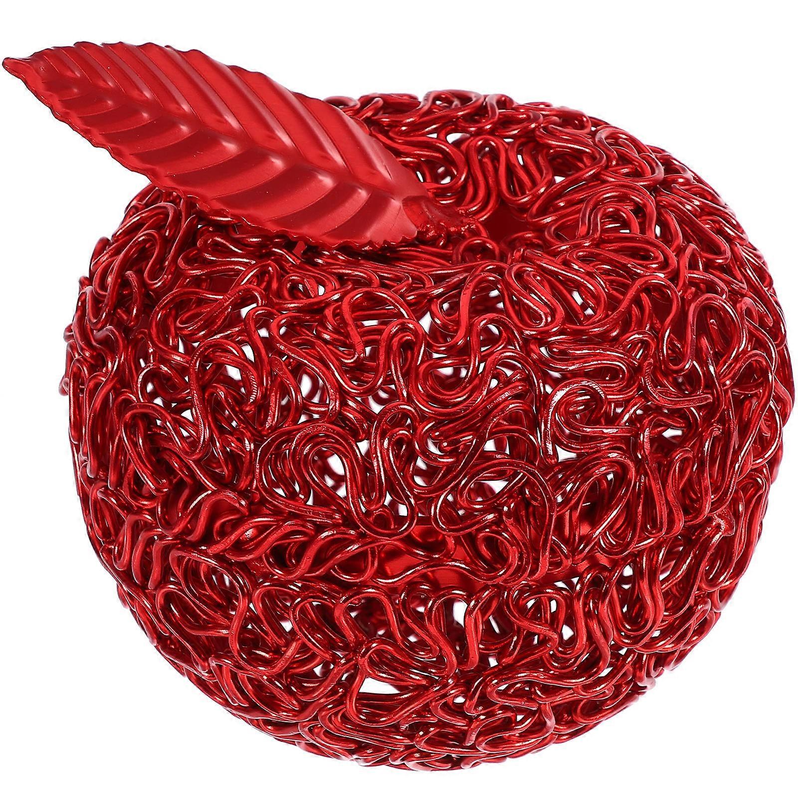 Apple Shape Candy Box Practical Design For Special Occasions Red Aluminum Oxide 1Pcs