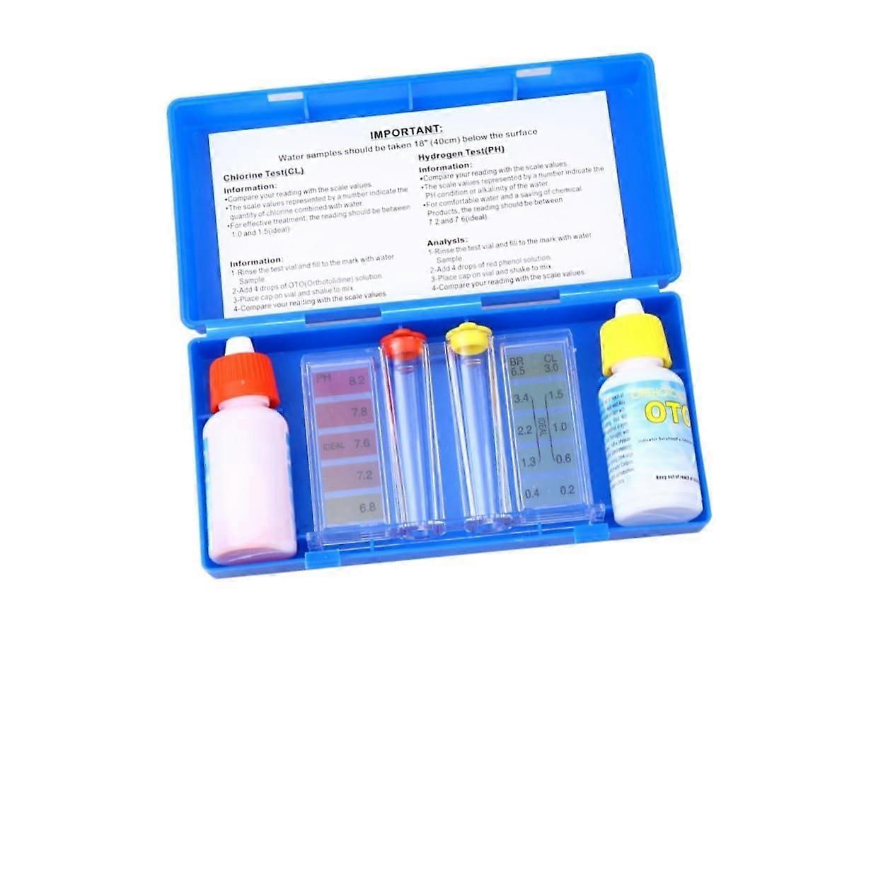 Spa Water Test Solution Set with pH Test Liquid for Swimming Pools - Blue Reagent Chemical Test Agent
