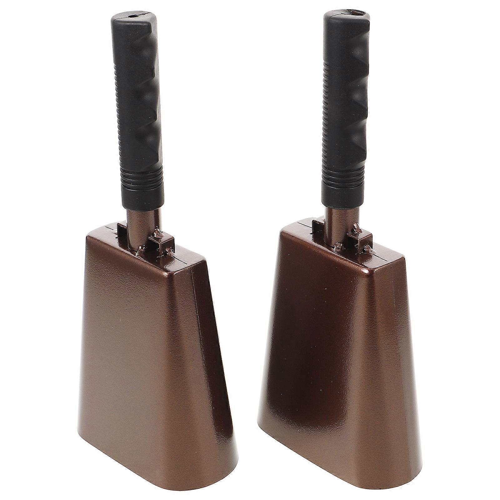 Cheering Hand Bell Noise Maker for Games and Parties Coffee Color 1 Pair