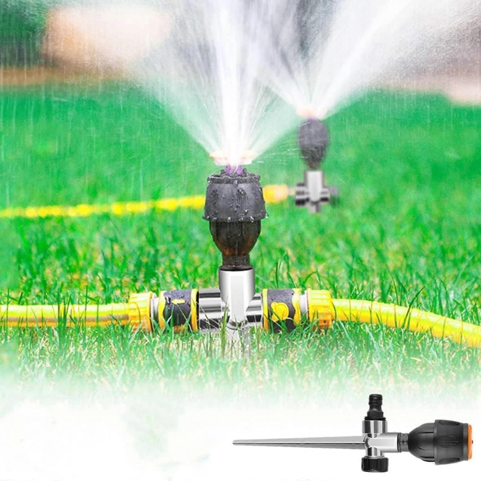 Lawn Sprinkler Rotating Tripod Impulse Sprinkler 360 Degree Automatic Telescopic for Large Yard Garden Areas One Size