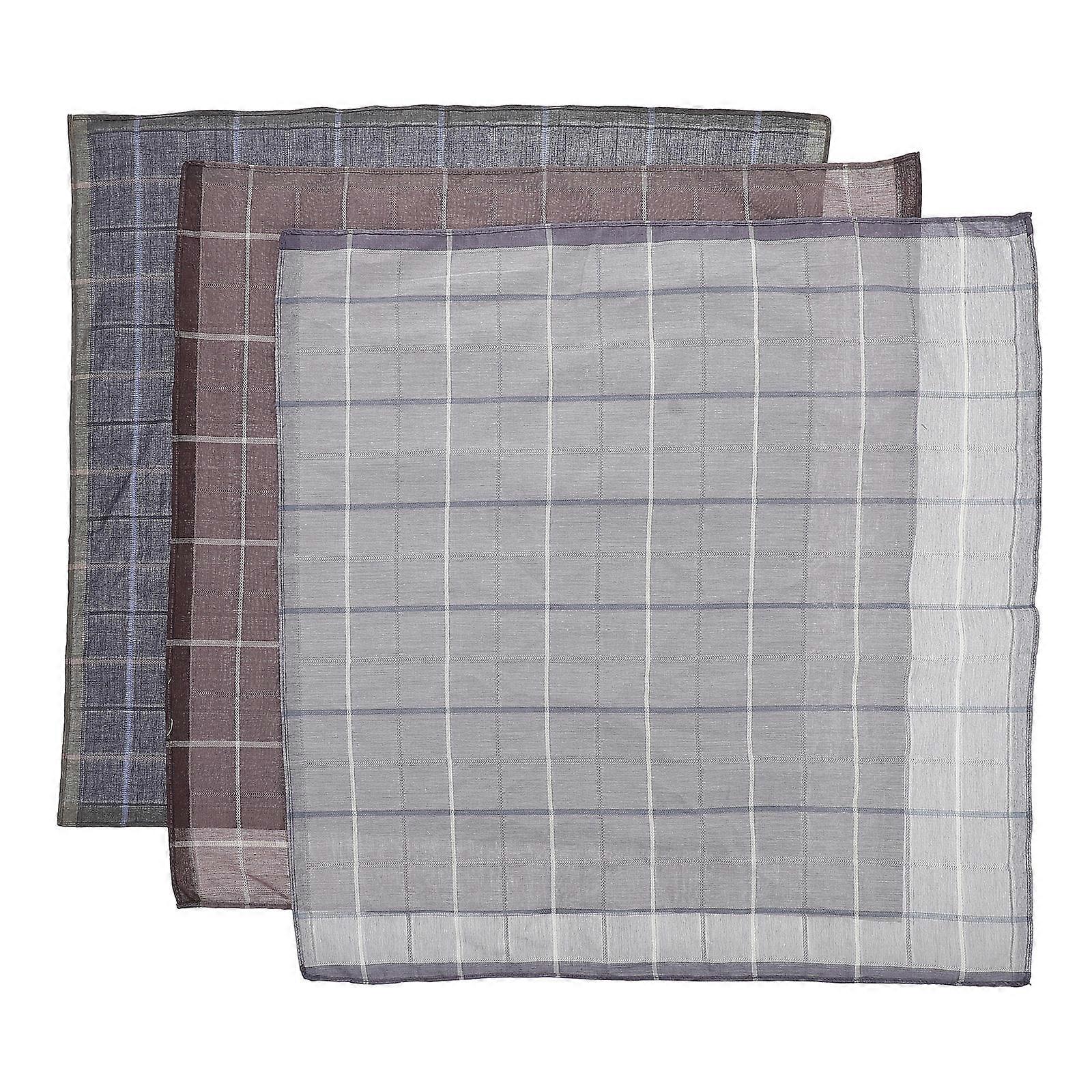 Suit Handkerchiefs For Men Pocket Squares Elegant Style 43x43cm Light Grey 3Set