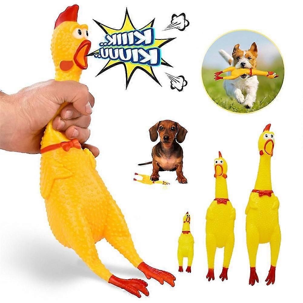 Dog Sound Toy Scream Chicken Pet Dog Toy Release Chicken Squeeze Sound Dog Chew Toy Durable Yellow Rubber