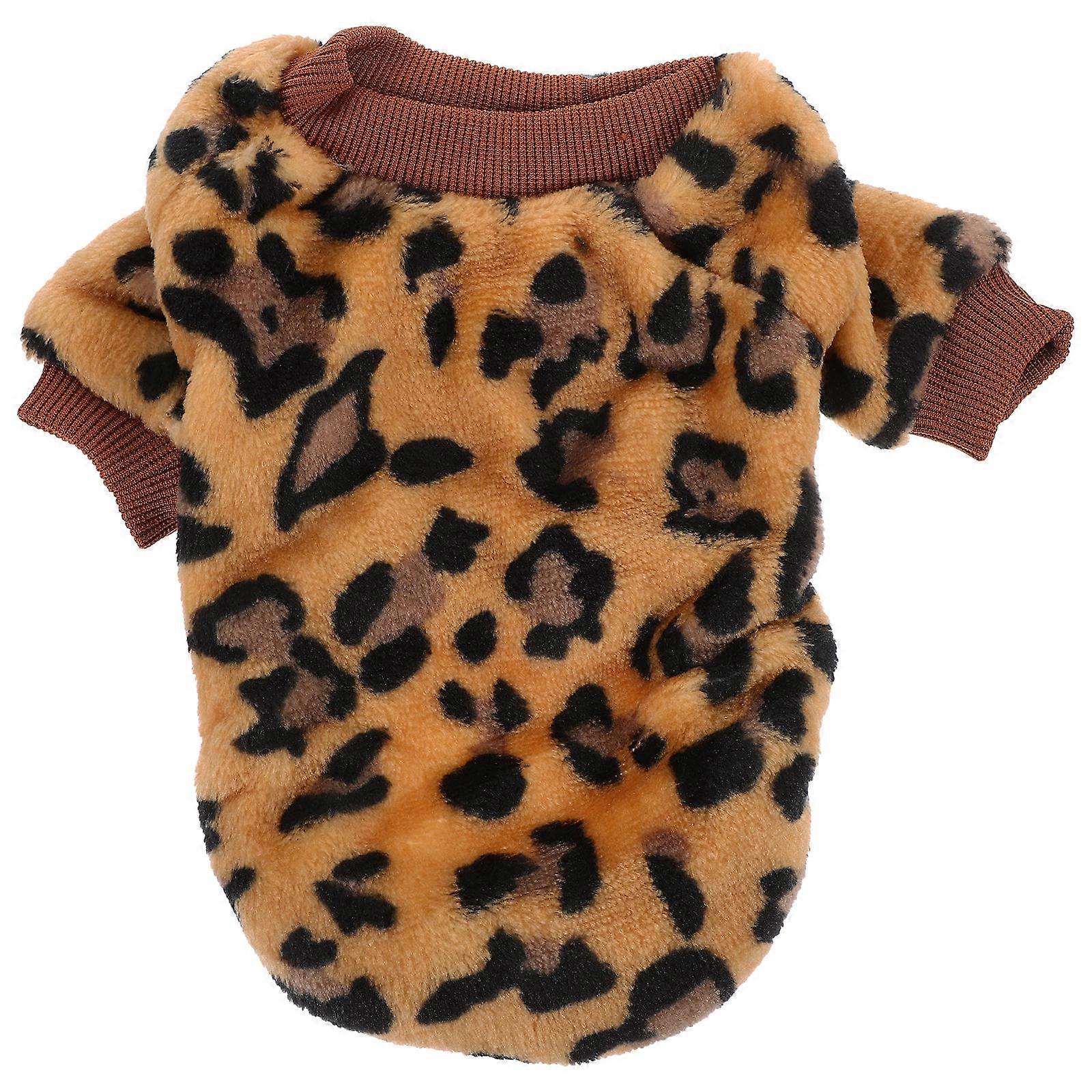 Pet Sweaters Thickened Warm Dog Clothes Simple Color Flannel Neck Circumference 35cm Chest 50cm 1Set