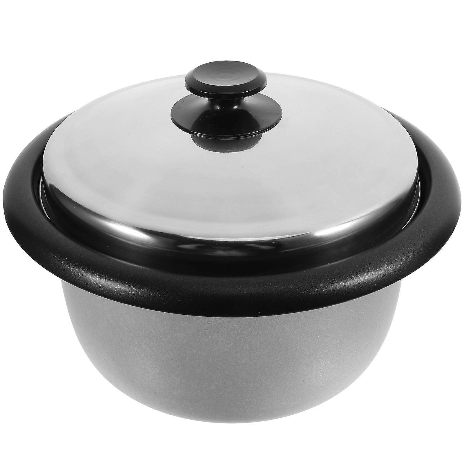 Non Stick Rice Cooker Inner Pot with Lid Metal Replacement Cooking Pot for Electric Cookers with Measurement Scale, Suitable for Home, Hotel and Dorm