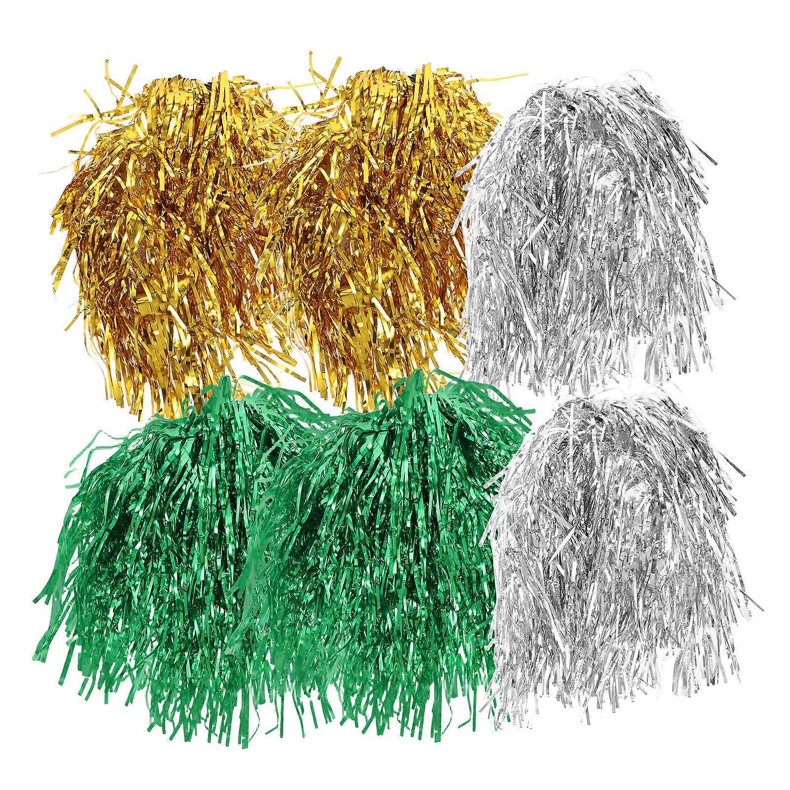 6pcs Shiny Tinsel Wigs Metallic Costume Headwear for Parties, Performances, Stage Shows – Durable Foil Wigs for Memorable Events & Photos