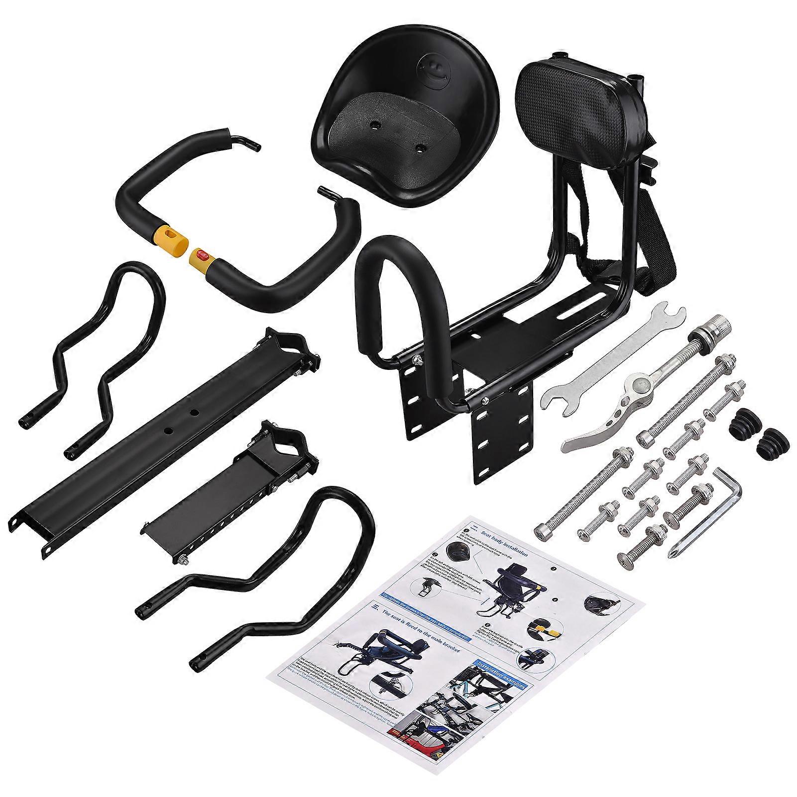 Child Safety Bike Seat, Front Baby Seat, Kids Saddle with Pedals, Backrest Mount for Mountain Bike, Road Bike