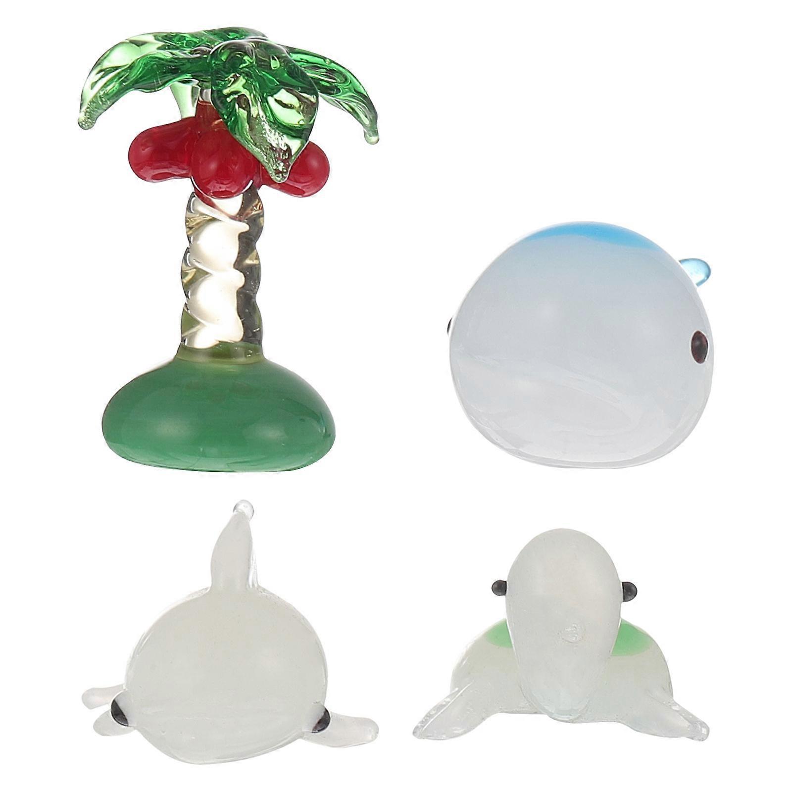 Creative Glass Figurine Desk Decor Photography Sessions Assorted Color 2.5X1.5CM 4Pcs