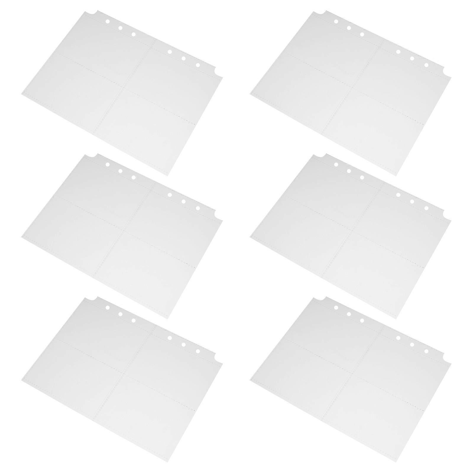 Sleeves Binder 30Pcs 6-Ring Binder Photo Pockets Rectangular White Protection For Collectors